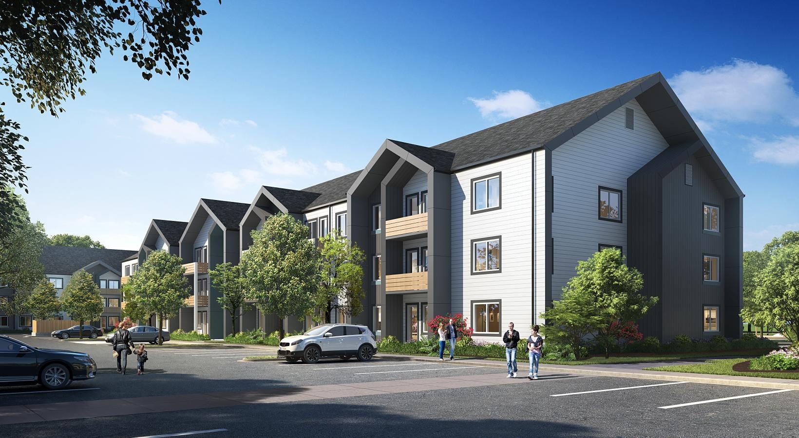 Settle into comfort at Prose Battle Ground a building with a street and cars